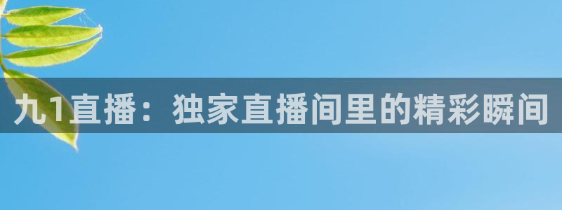 乐球体育在线观看：九1直播：独家直播间里的精彩瞬间