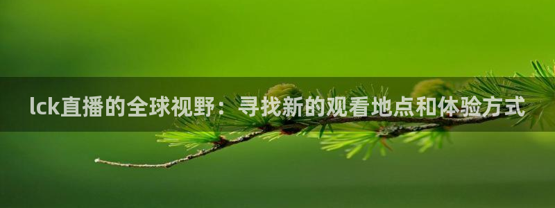 乐球直播体育在线观看：lck直播的全球视野：寻找新的观看地点和体验方式
